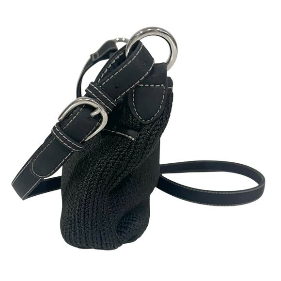 The Sak Purse Black Crochet Crossbody Bag Classic  Slim Zipper 7x7” Style 4516 - Picture 6 of 13